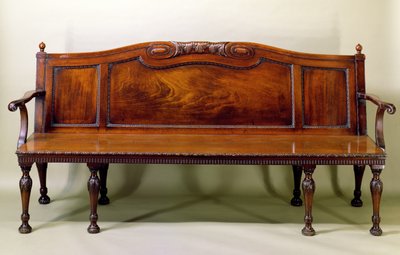 Chippendale carved hall settee, c.1770 by English School